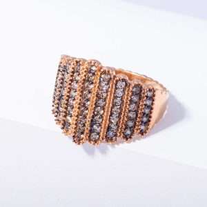 18K PINK GOLD RING WITH BROWN DIAMOND