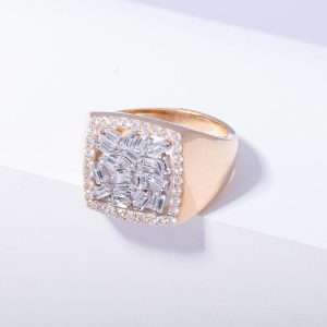 18K PINK GOLD RING WITH WHITE DIAMOND