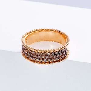 18K PINK GOLD RING WITH BROWN DIAMOND