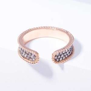 18K PINK GOLD RING WITH BROWN DIAMOND