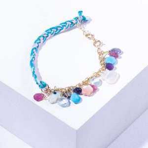 18K YELLOW GOLD BRACELET WITH DANGLING MOTIFS