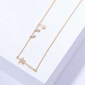 18K YELLOW GOLD MAGIC WAND NECKLACE WITH WHITE DIAMOND