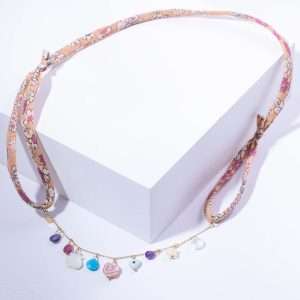 18K YELLOW GOLD NECKLACE WITH MULTI DANGLING MOTIFS