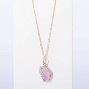 18K YELLOW GOLD NECKALCE WITH AMETHYST STONE