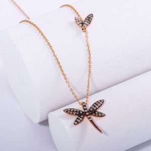 18K PINK GOLD NECKLACE WITH BROWN DIAMOND