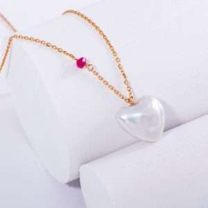 18K PINK GOLD NECKLACE WITH RUBY