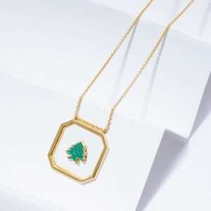 18K YELLOW GOLD CEDAR PENDANT