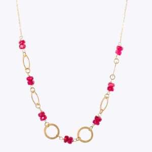 18K YELLOW GOLD NECKLACE WITH RUBY