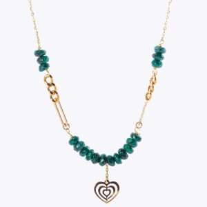 18K YELLOW GOLD NECKLACE WITH GREEN JADE