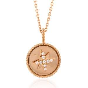 18K PINK GOLD NECKLACE WITH WHITE DIAMOND