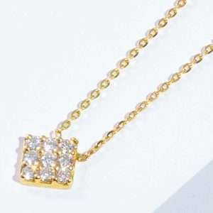 18K YELLOW GOLD NECKLACE WITH WHITE DIAMOND