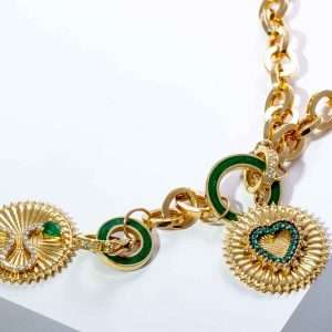 18K YELLOW GOLD NECKLACE WITH WHITE DIAMOND