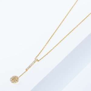 18K YELLOW GOLD NECKLACE WITH WHITE DIAMOND