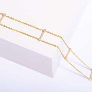 18K YELLOW GOLD NECKLACE WITH WHITE DIAMOND