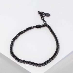MAN TENNIS BRACELET WITH BLACK STONE