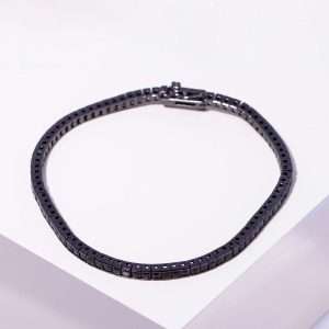 MAN TENNIS BRACELET WITH BLACK STONE