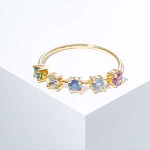 18K YELLOW GOLD RING WITH  SAPPHIRE