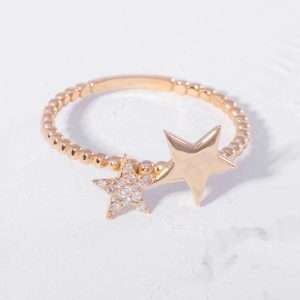 18K PINK GOLD RING WITH WHITE DIAMOND