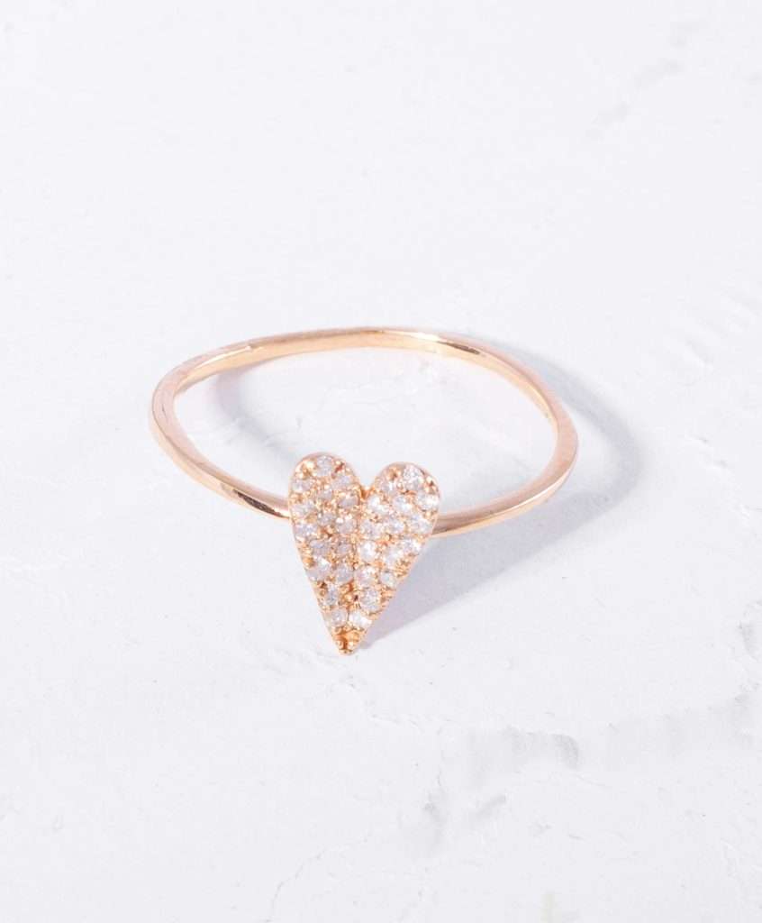 18K PINK GOLD RING WITH WHITE DIAMOND