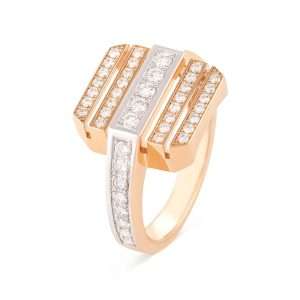 18K PINK AND WHITE GOLD RING WITH WHITE DIAMOND