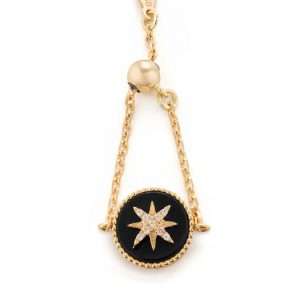 18K YELLOW RING WHITE DIAMOND AND ONYX