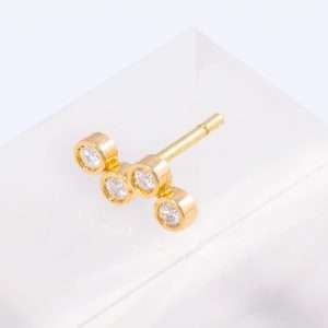18K SINGLE YELLOW GOLD PIERCING WITH WHITE DIAMOND