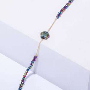 18K YELLOW GOLD ANKLET WITH HEMATITE