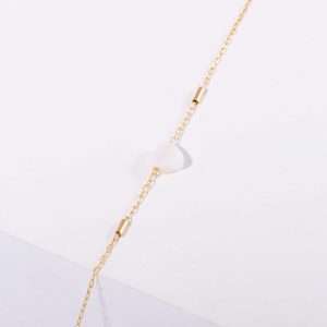 18K YELLOW GOLD BRACELET WITH WHITE STONE HEART