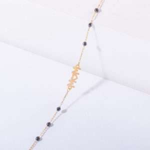 18K YELLOW GOLD BRACELET WITH STONE