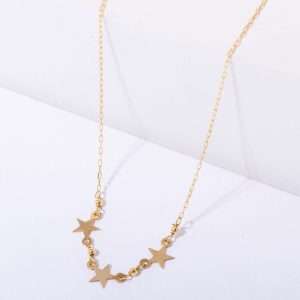 18K YELLOW GOLD NECKLACE WITH GOLD STARS