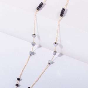 18K YELLOW GOLD HEART CHOKER WITH STONE