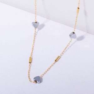 18K YELLOW GOLD HEART CHOKER