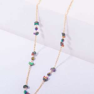 18K YELLOW GOLD CHOKER WITH ARROW SHAPED STONE