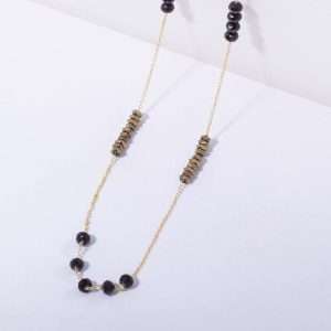 18K YELLOW GOLD CHOKER WITH ONYX