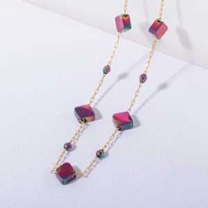 18K YELLOW GOLD CHOKER WITH STONE