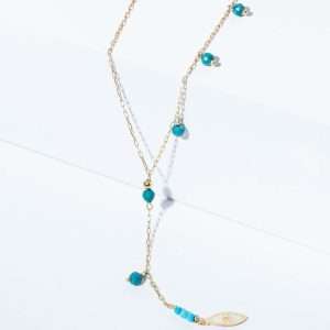 18K YELLOW GOLD EVIL-EYE NECKLACE WITH TURQUOISE