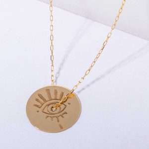 18K YELLOW GOLD NECKLACE WITH GOLD EYE