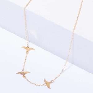 18K YELLOW GOLD NECKLACE WITH BIRD WINGS