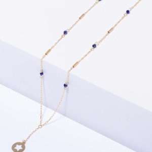 18K YELLOW GOLD NECKLACE WITH BLUE STONE