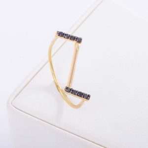 18K PINK GOLD RING WITH BLACK DIAMOND