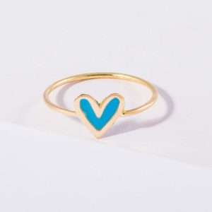 18K YELLOW GOLD HEART RING