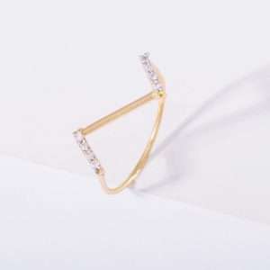 18K YELLOW GOLD RING WITH WHITE DIAMOND