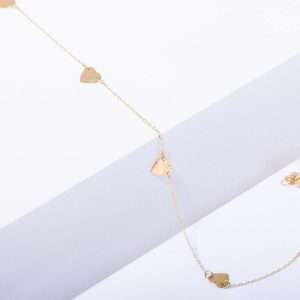 18K YELLOW GOLD HEART ANKLET