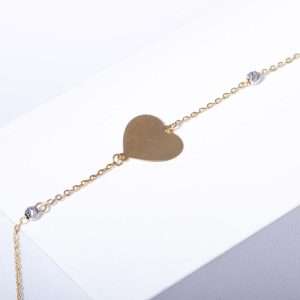 18K YELLOW GOLD HEART BRACELET