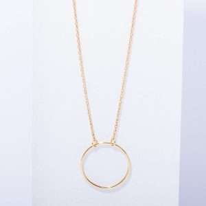 18K YELLOW GOLD NECKLACE WITH A DANGLING CIRCLE