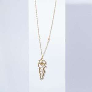 18K YELLOW GOLD MAP NECKLACE