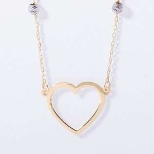 18K YELLOW GOLD HEART NECKLACE