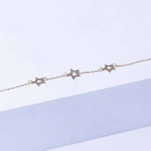 18K YELLOW GOLD OPEN STAR BRACELET