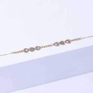 18K YELLOW GOLD HEART BRACELET