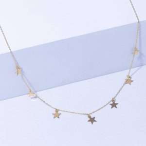 18K YELLOW GOLD DANGLING STAR NECKLACE
